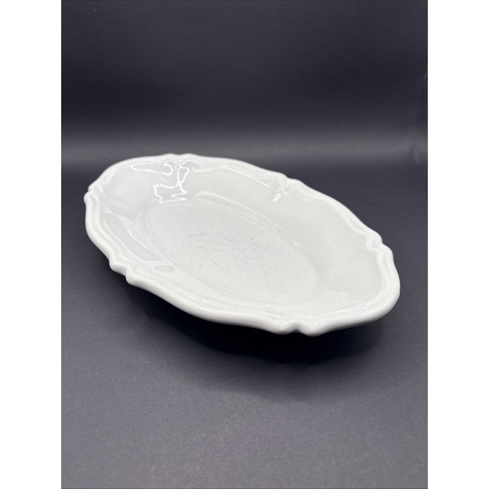 Vintage St. John Home 9" Oval Scalloped Serving Bowl - Made in Italy